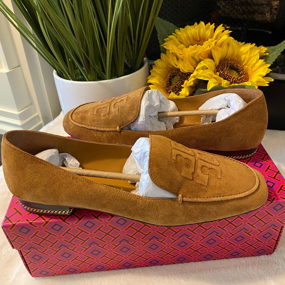 Tory Burch Ruby Square-Toe Suede Loafers